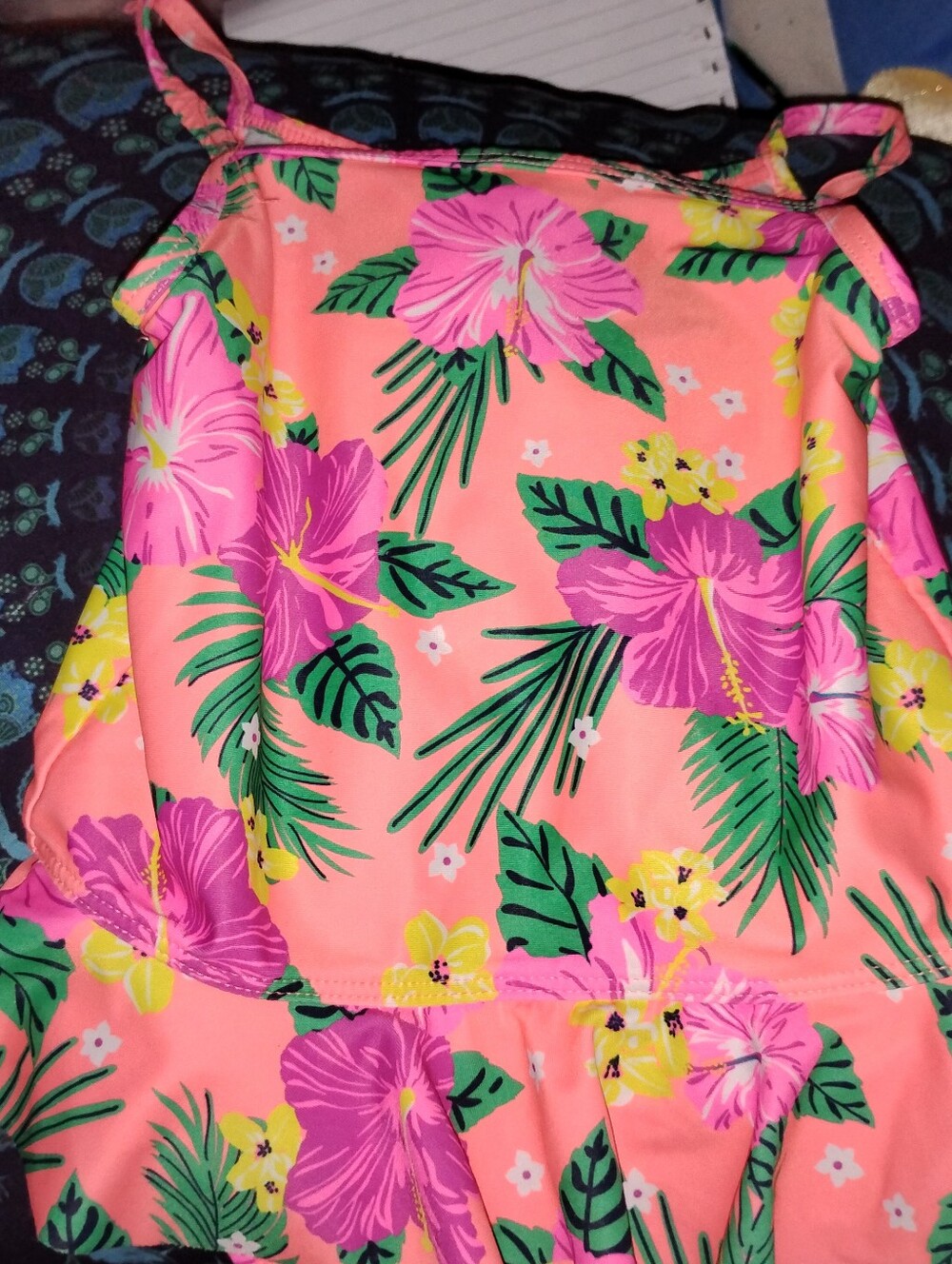 Toddler Girls Coral Floral One-Piece Swimsuit